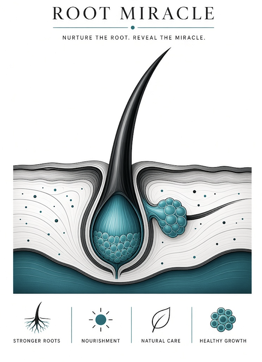 Root Miracle root and scalp illustration