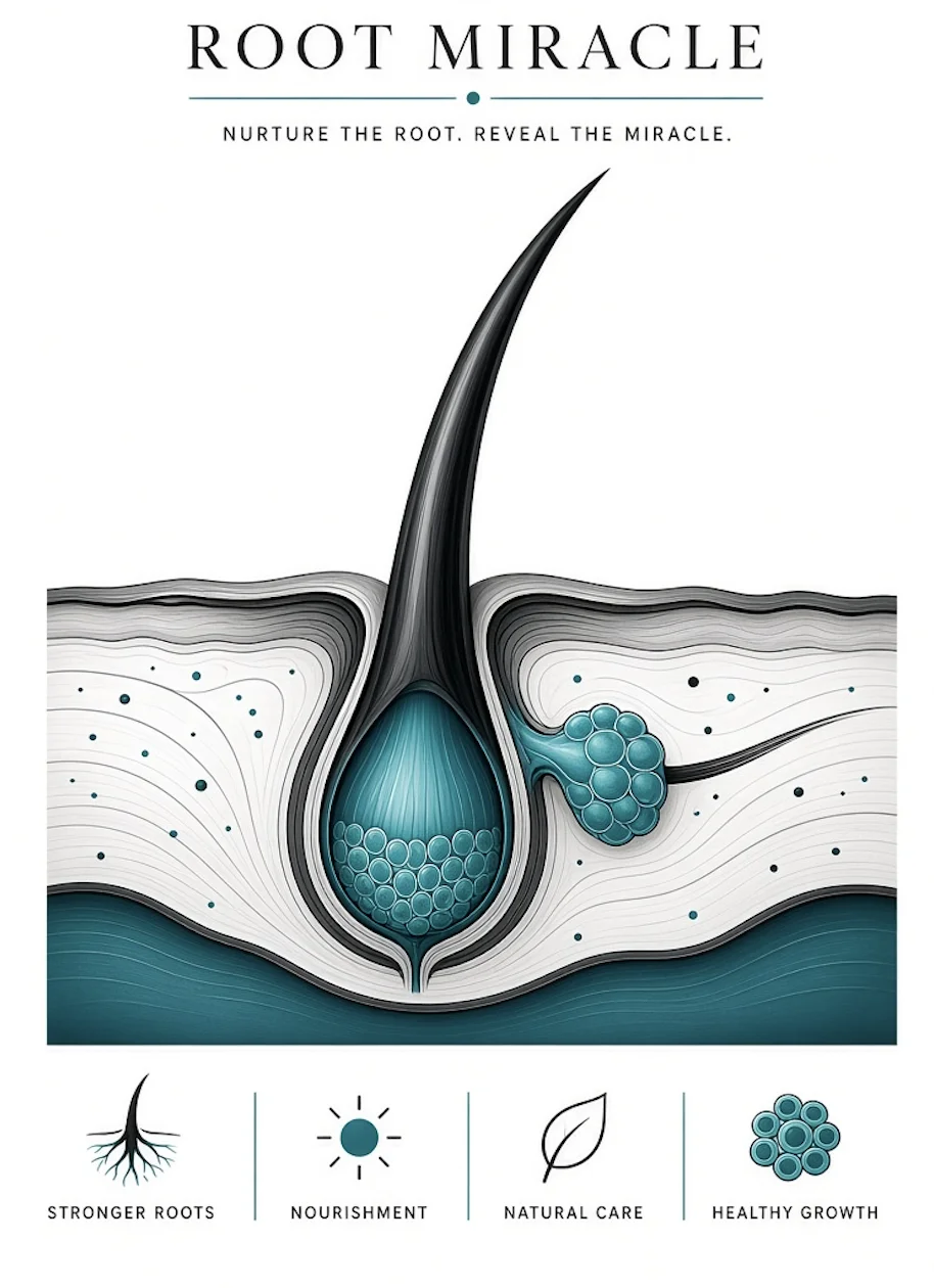 Root Miracle root and scalp illustration